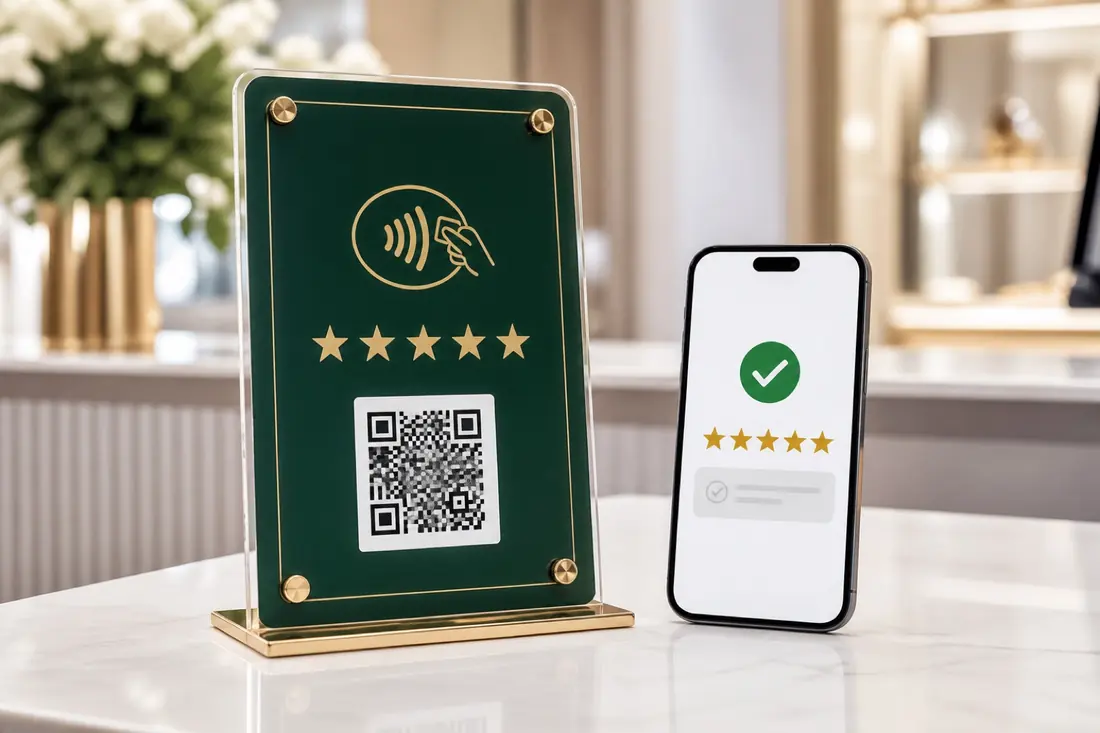 لوحة NFC لتقييمات Google